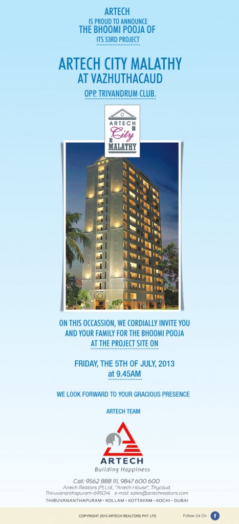 Bhoomi Pooja of Artech City Malathy