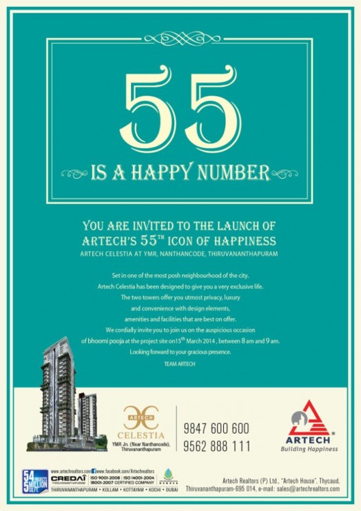 New Project Launch on March 15th - Artech Celestia at Nanthancode, TVM